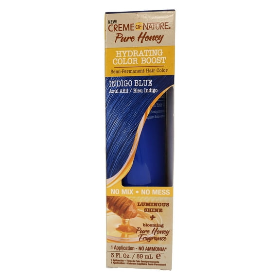 Creme Of Nature Pure Honey Semi-Permanent Hair Color, Indigo Blue, 3 Oz., Pack of 1