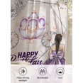 thumbnail image 6 of Sheer Curtains 84 Inches Long, Happy Birthday Semi Sheer Curtains Light Filtering Window Treatment, Purple Dress Crown Carriage Flowers Retro Privacy Voile Drapes for Living Room Bedroom 52x84 Inch, 6 of 7