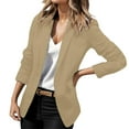 thumbnail image 1 of WEAIXIMIUNG Winter Jacket Women Womens Elegant Ol Solid Color Lapel V Neck Button Cardigan Suit Jacket, 1 of 5