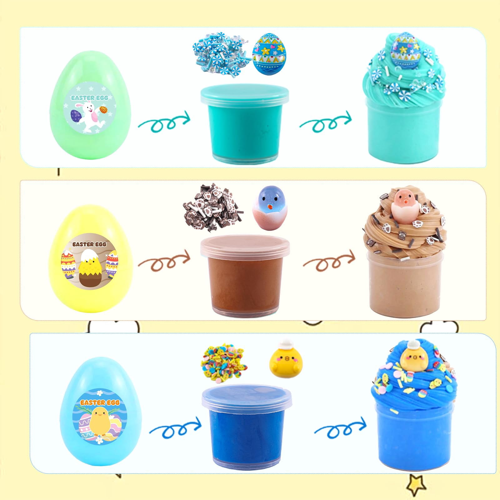 12 Pack Slime kit,DIY Butter Slime,Stress Relief Toys,Craft Toy, for Girl and Boys Party Favors,Easter Basket Fillings and Birthday Gift