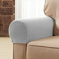 thumbnail image 3 of Luxtrada 2 Piece Furniture Armrest Covers Slipcovers Sofa Chair Arm Protectors (Gray), 3 of 8