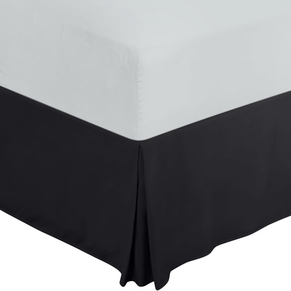 Utopia Bedding Queen Bed Skirt - Soft Quadruple Pleated Ruffle - Easy Fit With 16 Inch Tailored Drop - Hotel Quality, Shrinkage And Fade Resistant (Queen, Black)