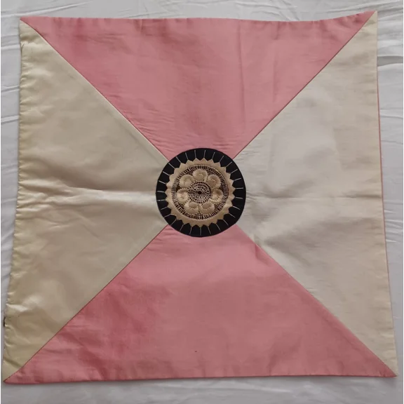 ???Set Of 2 Boho Pink & Cream Embroidered Pillow Cover 17X17” Mandala Sun Throw