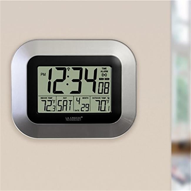 La Crosse Technology Digital Atomic Wall Clock with Temperature