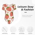 thumbnail image 6 of Fotbe Hand Drawn Strawberry Women's Crew Neck Short Sleeves Bodysuit Tops Round Neck Slim Sleeveless Soft Comfortable Basic-Large, 6 of 9