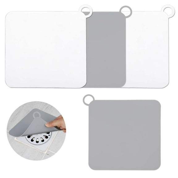 MODANU Drain Covers 4 Pack, 7.87" Drain Covers to Keep Bugs Out, Bathtub Drain Stopper, Shower Drain Cover, Shower Drain Cover Silicone Anti Odor (White, Grey)