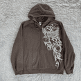thumbnail image 2 of Sudadera con capucha tipo cárdigan con estampado artístico retro clásico Y2K Harajuku para mujer, camisa de manga larga con capucha para parejas, estilo hip-hop, 2 of 5