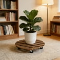 thumbnail image 4 of Taotanxi Plant Stand Outdoor Rolling Tray Plant Caddy with Wheels 14in Plant Caster with Wheels Planter Caddy Flower Cart Plant Dolly for Heavy Duty Large Plants Plant Rollers, 4 of 6