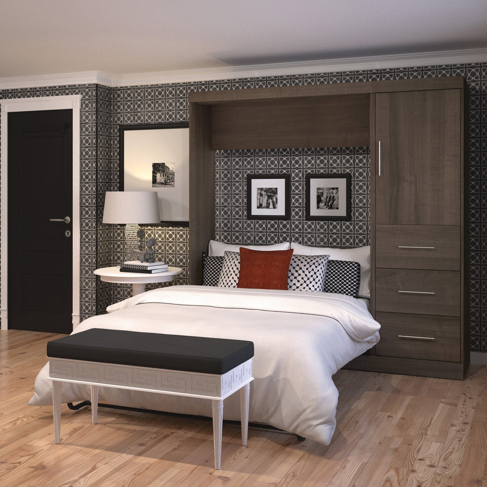 Nebula By Bestar 84 Full Wall Bed Kit In Antigua