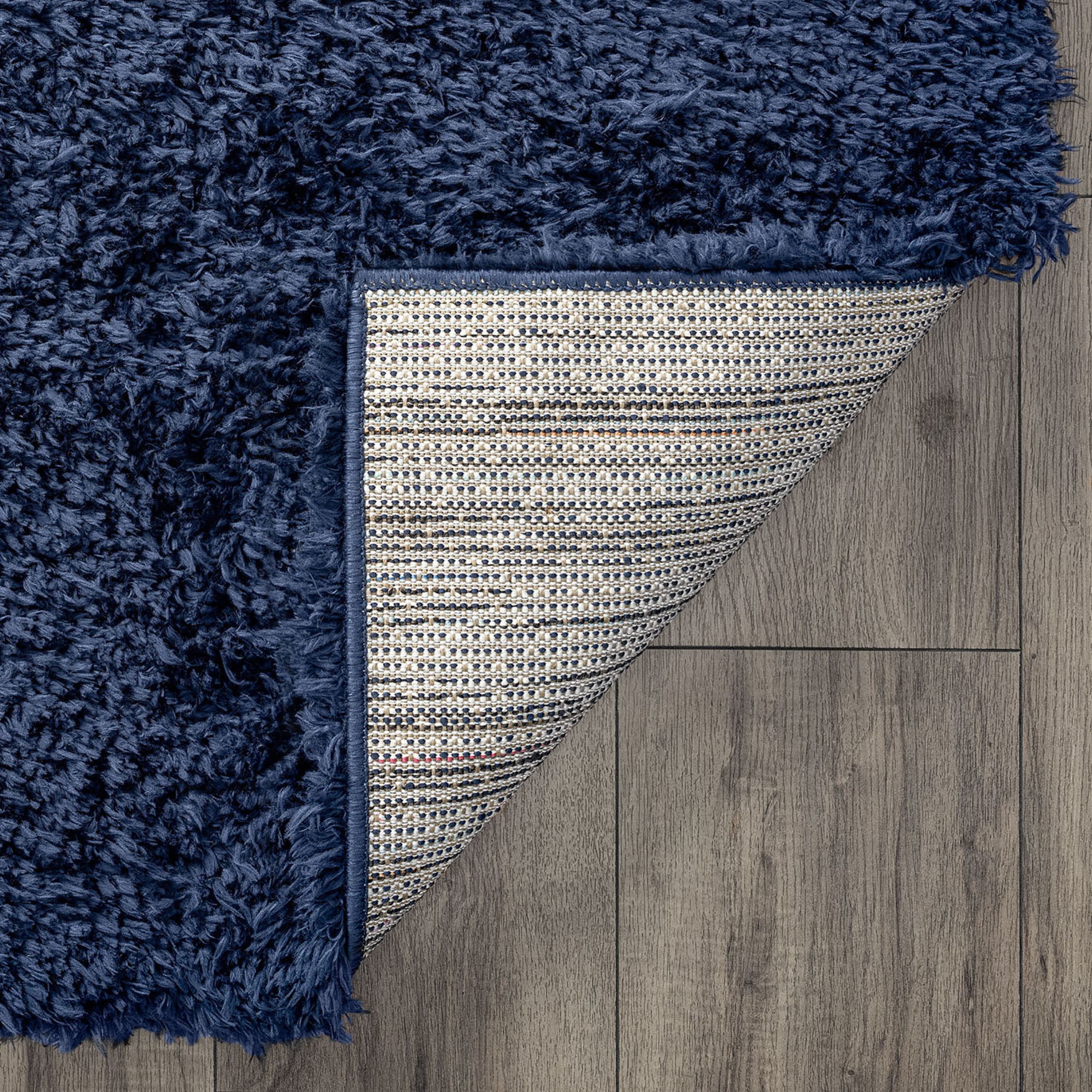 Bliss Rug Solid Plush Indoor Shag Rug for Living Room, Bedroom, Kids Room |Navy, 5' x 8' (5'3''x7'3'')