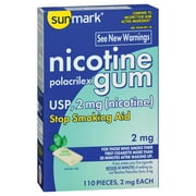Sunmark Nicotine Polacrilex Gum 2 mg Strength, 110 Count