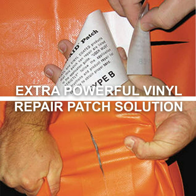 TEAR-AID Vinyl Repair Kit Type B Clear Patch for Vinyl and Vinyl-Coated  Materials Works on Vinyl Tents Awnings Air Matresses Pool Liners More Green  Box Vinyl Repair (Pack of 1)
