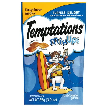 TEMPTATIONS MixUps Treats for Cats SURFER'S DELIGHT Flavor 3 Ounces