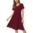 thumbnail image 3 of JuneFish Women's Summer Casual Short Sleeve Dressy Dresses Empire Waist Knee Length Dress with Pockets, 3 of 9