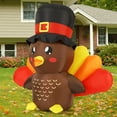 thumbnail image 5 of GOOSH Thanksgiving Inflatable 5 FT Tall Blow Up Turkey Baby Wearing Hat with Colorful Tail Feathers, Turkey Blow Up Inflatable with Lights, Inflatable Thanksgiving Decorations Clearance for Holiday, 5 of 7