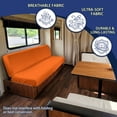 thumbnail image 5 of Qpednta 2-Piece Orange RV Couch Covers for Jackknife Sofa Bed Stretch Elastic, Slipcover Set for Camper Sleeper Sofa, Pet Friendly & Wrinkle Free Backrest & Seat Covers, 5 of 7