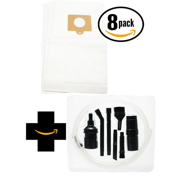 24 Replacement Kenmore Type Q Vacuum Bags with 7-Piece Micro Vacuum Attachment Kit - Compatible Kenmore 50558, 5055, 50557, Type C Vacuum Bags (8-Pack, 3 Bags Per Pack)