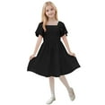 thumbnail image 6 of JUSLIO Dresses for Girls Pleated Dresses Ruffle Crew Neck Short Sleeve Casual Dress Size 5 Y, 6 of 9