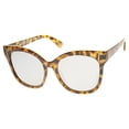 thumbnail image 2 of sunglassLA - Women's Horn Rimmed Color Mirror Flat Lens Oversize Cat Eye Sunglasses - 57mm, 2 of 4
