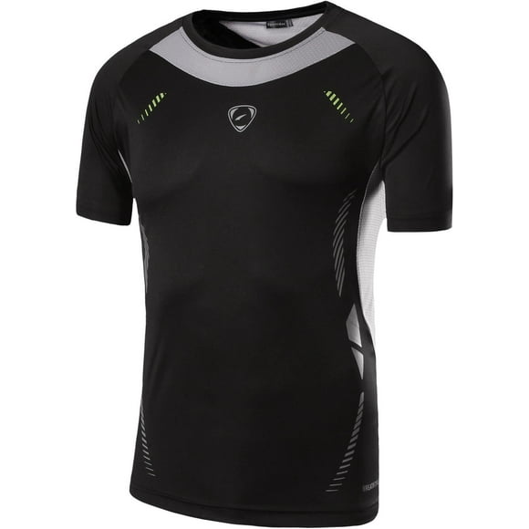 Sportides T-Shirts de Sport Actifs à Manches Courtes Respirants pour Grand Garçon T-Shirts Tees Hauts LBS707 Noir m
