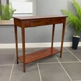 thumbnail image 3 of Solid Bamboo 2-Tier Console Table with Drawer Mahogany, 3 of 4