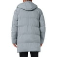 thumbnail image 3 of INSPIRE CHIC Hooded Puffer Jacket for Men's Mid-Length Warm Outerwear Zipper Winter Quilted Padded Coat M Gray, 3 of 6