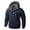 Dark Blue, variant on Lovskoo Men's Fleece Lined Winter Coat Quilted Puffer Jackets Solid Color Thick Windproof Pocket Zipper Hooded Outdoor Jacket Black