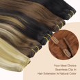 thumbnail image 4 of Extensiones de cabello GOO GOO, cabello humano real, 14 pulgadas, 120 g, 7 unidades, castaño, 4 of 9