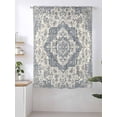 thumbnail image 2 of Sheer Curtains 63 Inch Length, Beige Blue Boho Semi Sheer Curtains Light Filtering Window Treatment, Medieval Vintage Ethnic Floral Abstract Privacy Voile Drapes for Living Room Bedroom 52x63 Inch, 2 of 7