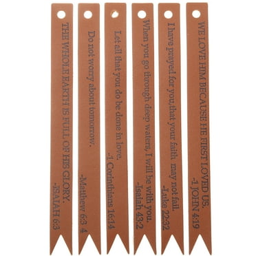 6 Pcs Bible Bookmark Christian Leather Tabs Bookmarks for Men Quotes Students Miss Man