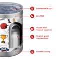 thumbnail image 4 of 12oz Tumblers White Baseball Elements Pattern Vacuum Insulated Stainless Steel Travel Tumbler Cups Mug with Lid and Straw for Beer,Coffee,Beverages with Cleaning Brush for Cold & Hot Drinks, 4 of 5
