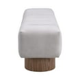 thumbnail image 6 of Christopher Knight Home Modern Mid-Century 64" Velvet Tufted Ottoman Bench, Faux Wood Legs, Light Gray, 6 of 7