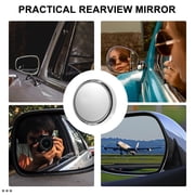 BESTYASH Rotatable Side Mirror for Cars Silver 2 Pairs Useful Rearview Mirror Provide More Visibility