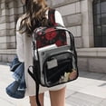 thumbnail image 6 of PVC Transparent Backpacks Clear Backpack for Travel and Outings Red Roses and Hearts Pattern, 6 of 7