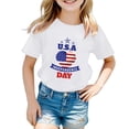 thumbnail image 2 of Mrzhqd Summer Toddler Boys Girls Independence Day Shirts Crew Neck Printed Short Sleeved Top White 9-10 Years, 2 of 3