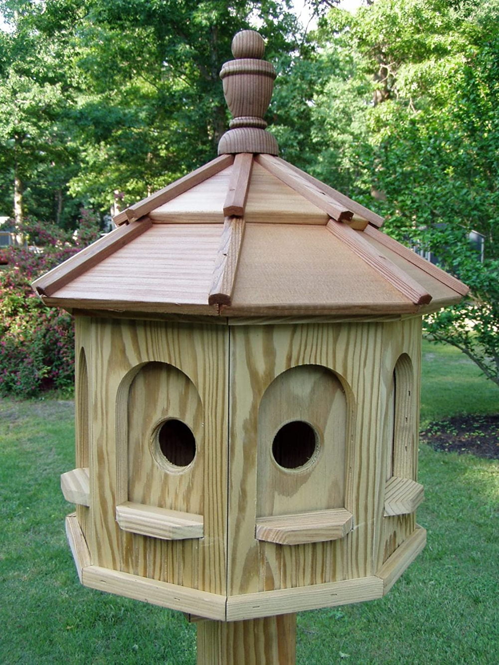 Wonderful Birdhouse Bird House Amish Hand Made Primitive NEW Bark Black Roof 