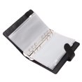 thumbnail image 5 of Carpeta económica A6 Carpeta de cuaderno de cuero PU de 6 agujeros 12 piezas Hoja de presupuesto 8 piezas Bolsas transparentes con cremallera Carpeta económica Negro, 5 of 5