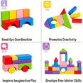 thumbnail image 6 of TGGPL Wooden Building Blocks, 100-Piece Set of Sorting & Stacking Toys in 8 Colors and 11 Shapes, Classic Toddler Toys for Girls & Boys Ages 2+, 6 of 8