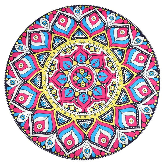MAYUJIAA Northern Europe Style Round Beach Towel Summer Suncreen Yoga Blanket Mat Wall Decoration(35) HW313-36773
