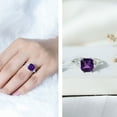 thumbnail image 3 of Rosec Jewels Real Amethyst Engagement Ring 3 Carat - 8 mm Asscher Cut - AAA Grade - Amethyst and Diamond Ring for Women, 18K White Gold, US 13.00, 3 of 9