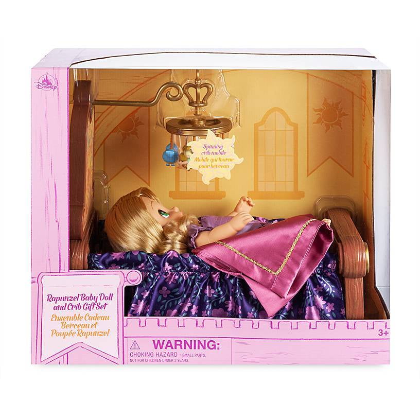 Disney Animators' Collection Rapunzel Baby Doll and Crib Gift Set New