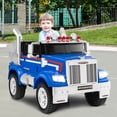 thumbnail image 2 of Costway 12V Licensed Freightliner Kids Ride On Truck Car RC w/ Dump Box & Lights Blue, 2 of 9