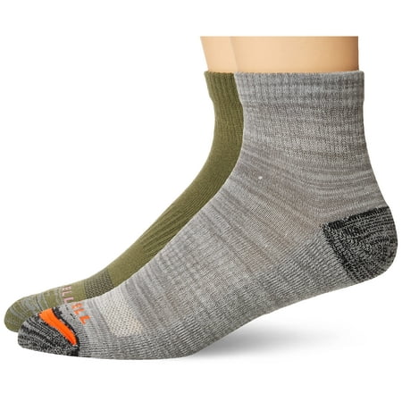 

Merrell mens Cushioned Hiker Casual Sock Dark Brown Dark Grey/Light Grey Olive Green Medium-Large US