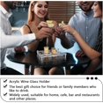 thumbnail image 4 of Acrylic Shot Glasses Holders with 304 Stainless Steel Support Standoff Pins Beer Wine Glasses Organizer Rack for Family Party Bar Pub Rectangle Black 220x170x50mm, 4 of 9