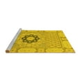 thumbnail image 2 of Ahgly Company Machine Washable Indoor Square Abstract Yellow Modern Area Rugs, 6' Square, 2 of 4