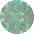 thumbnail image 1 of Ahgly Company Indoor Round Abstract Light Blue Modern Area Rugs, 8' Round, 1 of 4