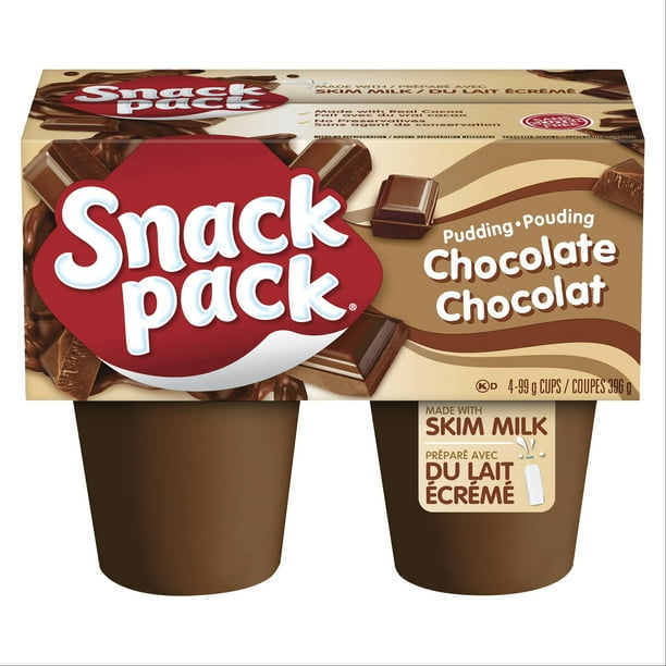 Coupes de pouding au chocolat de Snack Pack®, paquet de 4 4 x 99g coupes, 396 g