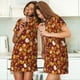 thumbnail image 4 of Fotbe Almond Nuts Bata de Dormir para Mujer con Estampado, Camisón de Algodón de Manga Corta, Ropa de Dormir Casual, 4 of 6