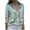 Green, variant on Honeeladyy Sales Online Women Rose Floral + Leopards Print Shirt Turn-Down Neck Long Sleeve Cardigan Tops Buttons Blouse Pattern Tees