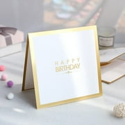 F04-3D Pop Up Birthday Cake Happy Birthday Greeting Card -Gold